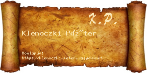 Klenoczki Péter névjegykártya