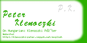 peter klenoczki business card